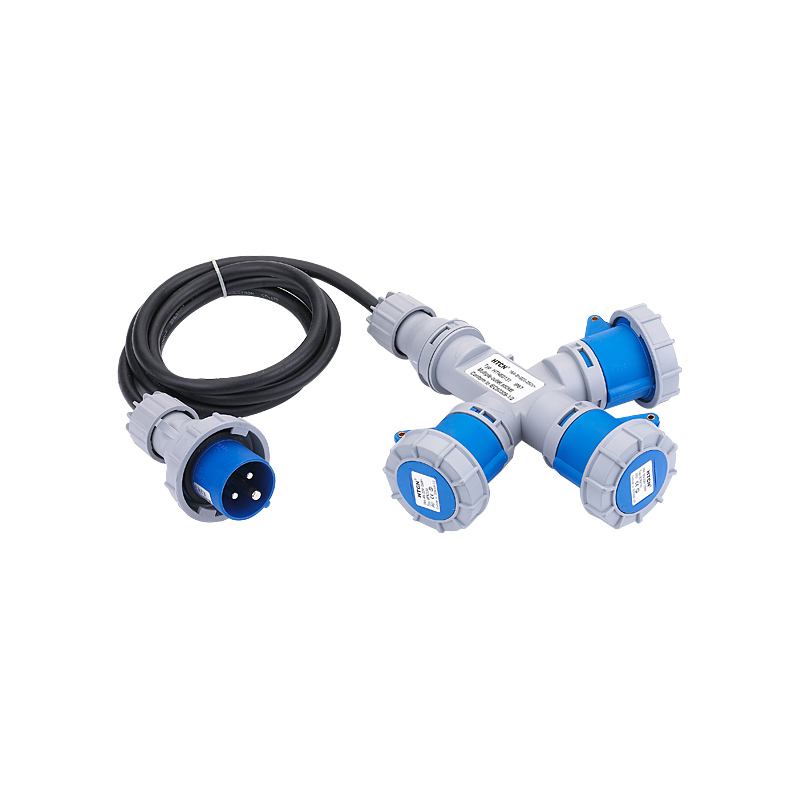 VP34054 - 16A 3P 220V 3 WAY SPLITTER With 1M CABLE AND PLUG  IP67